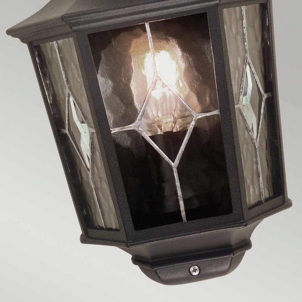 NR7-2-BLK Norfolk Outdoor 1 Light Half Lantern Black