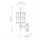 WX1 Wexford Outdoor 1 Light Up Wall Lantern Black/Silver