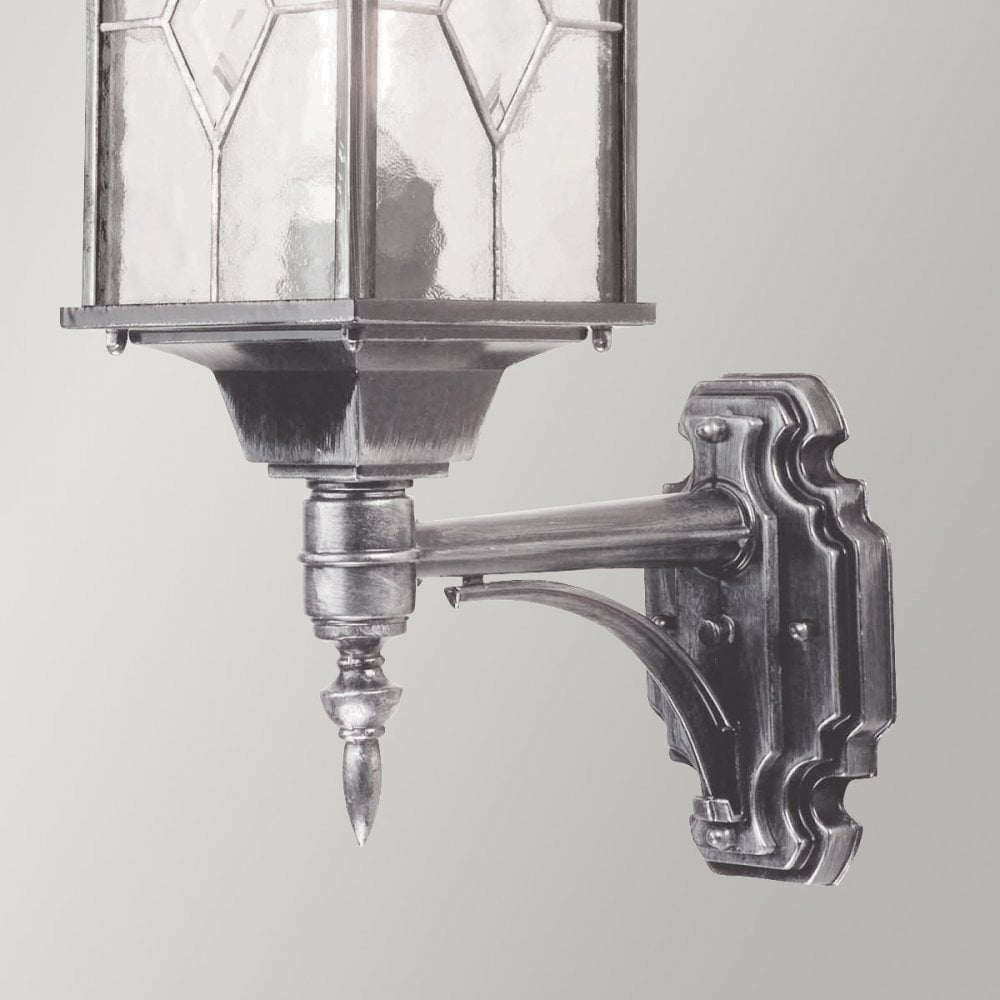 WX1 Wexford Outdoor 1 Light Up Wall Lantern Black/Silver