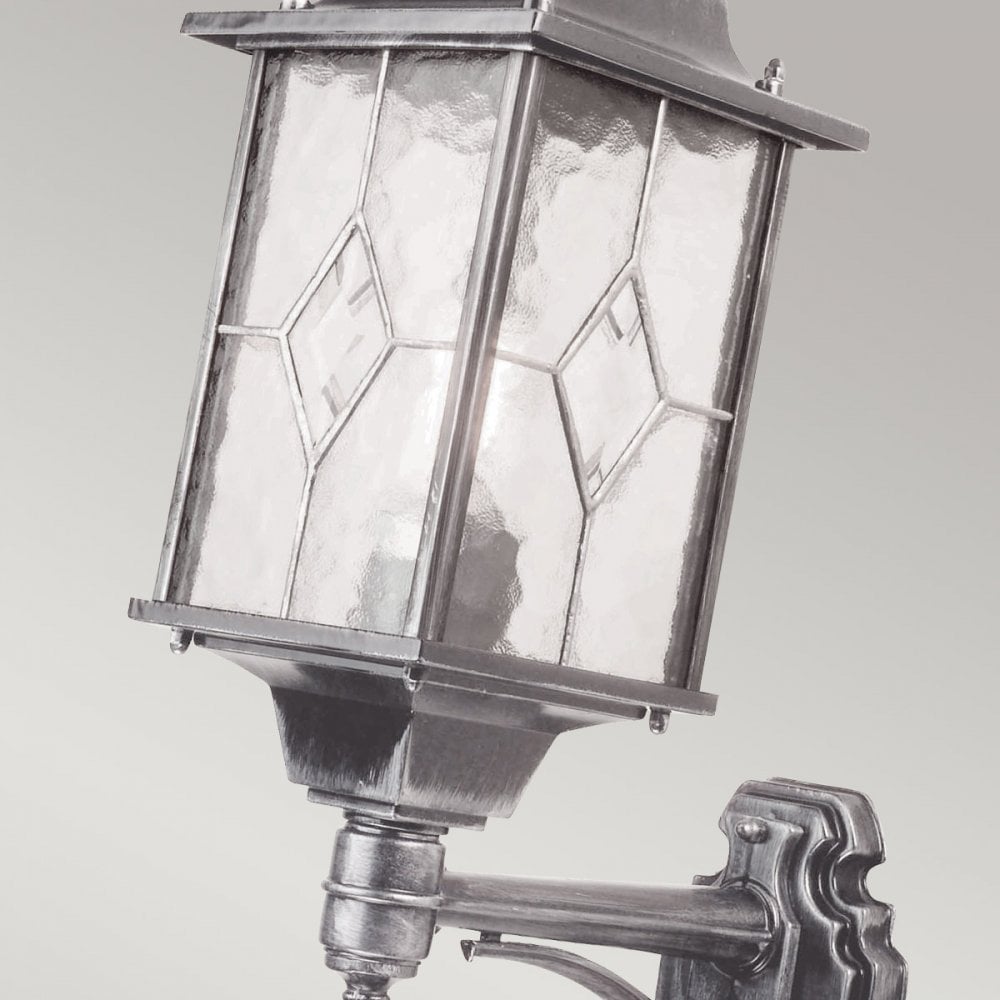 WX1 Wexford Outdoor 1 Light Up Wall Lantern Black/Silver