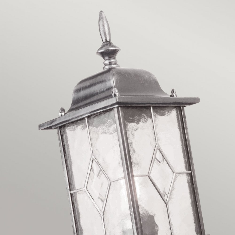 WX1 Wexford Outdoor 1 Light Up Wall Lantern Black/Silver