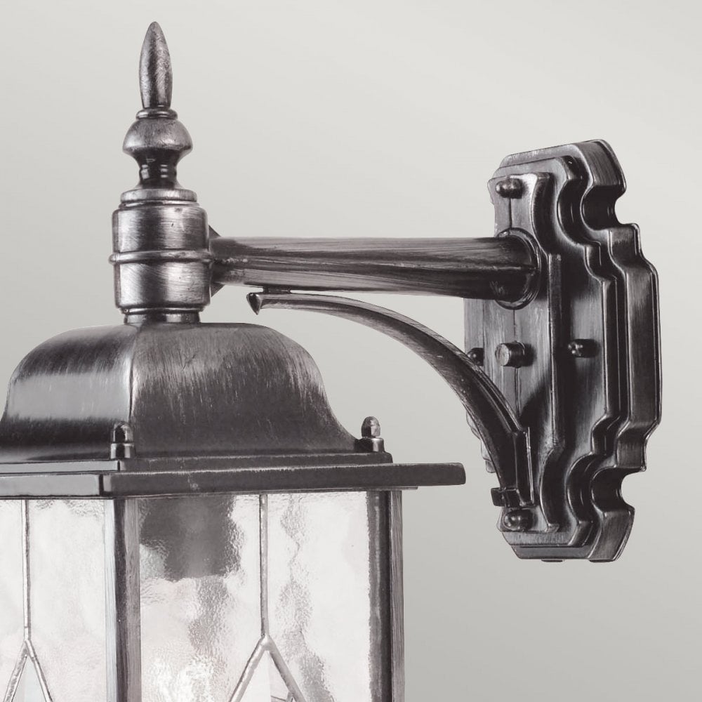 WX2 Wexford Outdoor 1 Light Down Wall Lantern Black/Silver