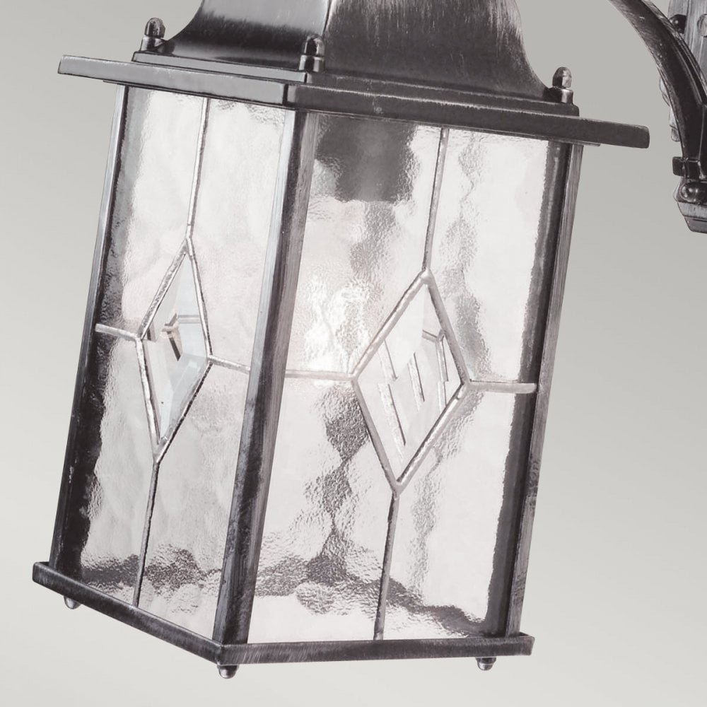 WX2 Wexford Outdoor 1 Light Down Wall Lantern Black/Silver