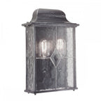 WX7 Wexford Outdoor 2 Light Half Lantern Black/Silver