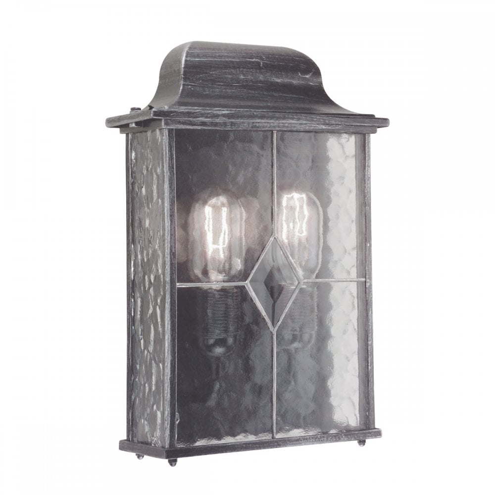 Wexford Outdoor 2 Light Half Lantern Black/Silver