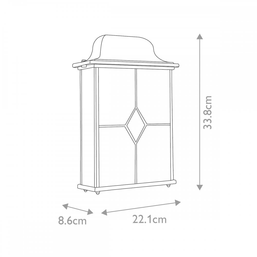 Wexford Outdoor 2 Light Half Lantern Black/Silver