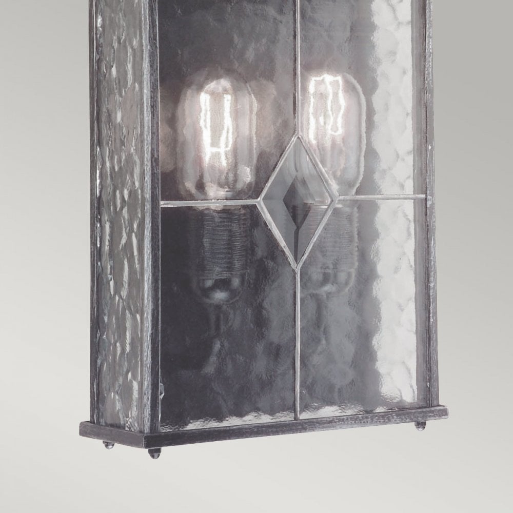 Wexford Outdoor 2 Light Half Lantern Black/Silver