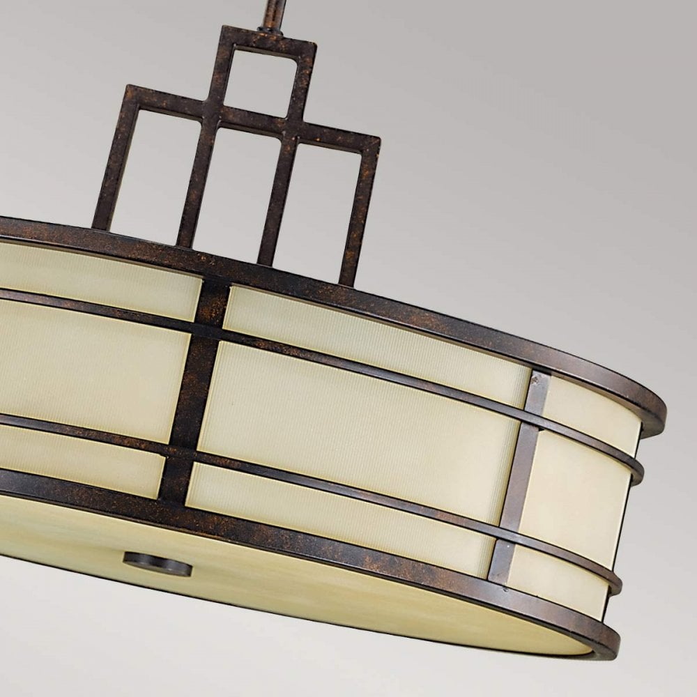 FE-FUSION-P-L Fusion 3 Light Pendant Grecian Bronze