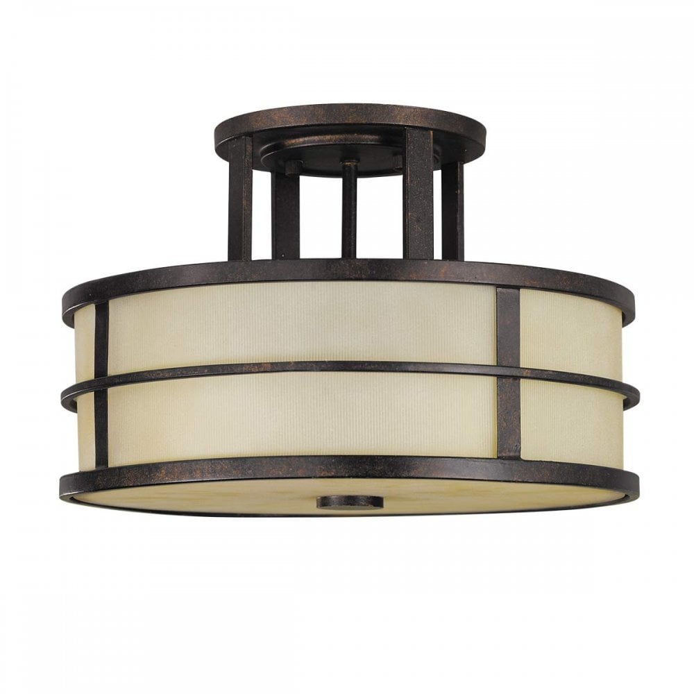 FE-FUSION-SF Fusion 3 Light Semi-Flush Grecian Bronze