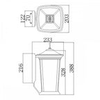 HK-BROMLEY2-M Bromley Outdoor 2 Light Medium Wall Lantern Oil Rubbed Bronze