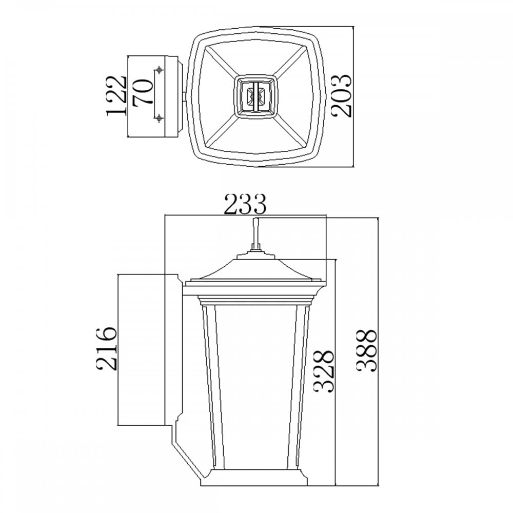 HK-BROMLEY2-M Bromley Outdoor 2 Light Medium Wall Lantern Oil Rubbed Bronze