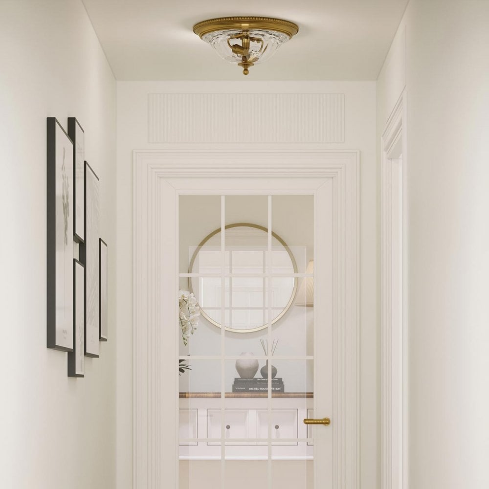 HK-CAMBRIDGE-F-A Cambridge 2 Light Flush Burnished Brass