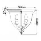 HK-CAMBRIDGE-F-B Cambridge 3 Light Flush Burnished Brass