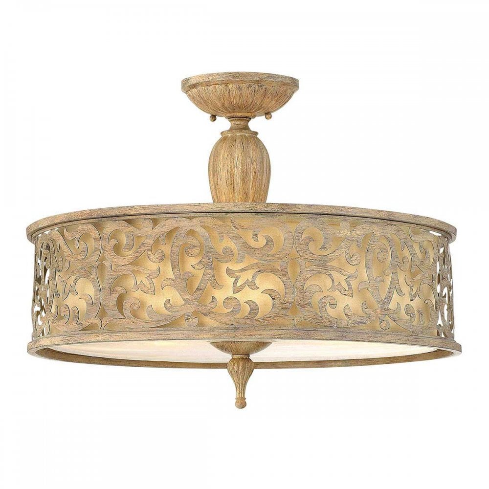 HK-CARABEL-SF-L Carabel 3 Light Large Semi-Flush Brushed Champagne
