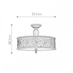 HK-CARABEL-SF-L Carabel 3 Light Large Semi-Flush Brushed Champagne