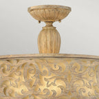 HK-CARABEL-SF-L Carabel 3 Light Large Semi-Flush Brushed Champagne