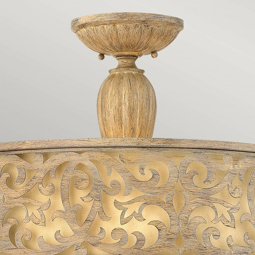 HK-CARABEL-SF-L Carabel 3 Light Large Semi-Flush Brushed Champagne