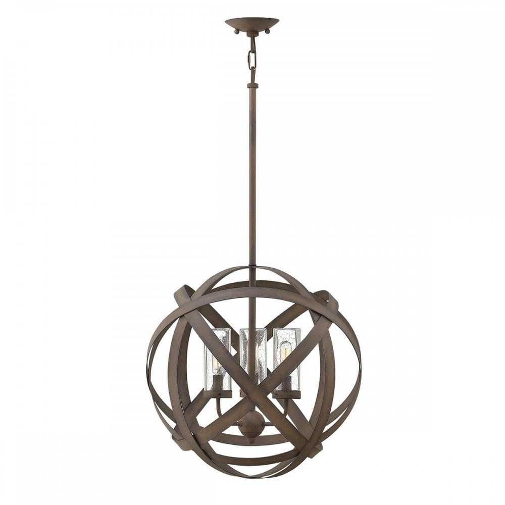 HK-CARSON-3P Carson Outdoor 3 Light Outdoor Chandelier Vintage Iron