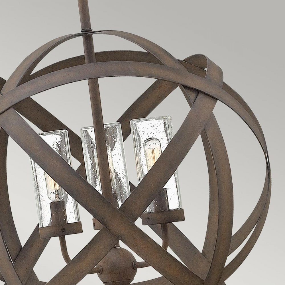 HK-CARSON-3P Carson Outdoor 3 Light Outdoor Chandelier Vintage Iron