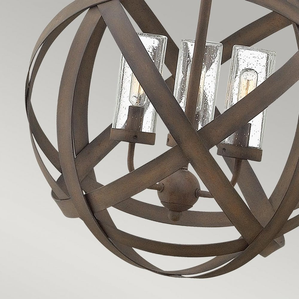 HK-CARSON-3P Carson Outdoor 3 Light Outdoor Chandelier Vintage Iron