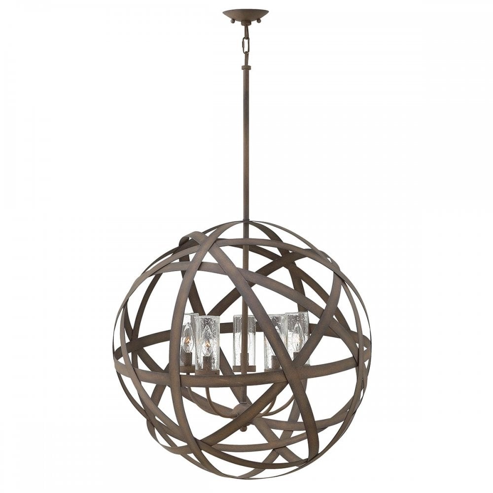 HK-CARSON-5P Carson Outdoor 5 Light Outdoor Chandelier Vintage Iron