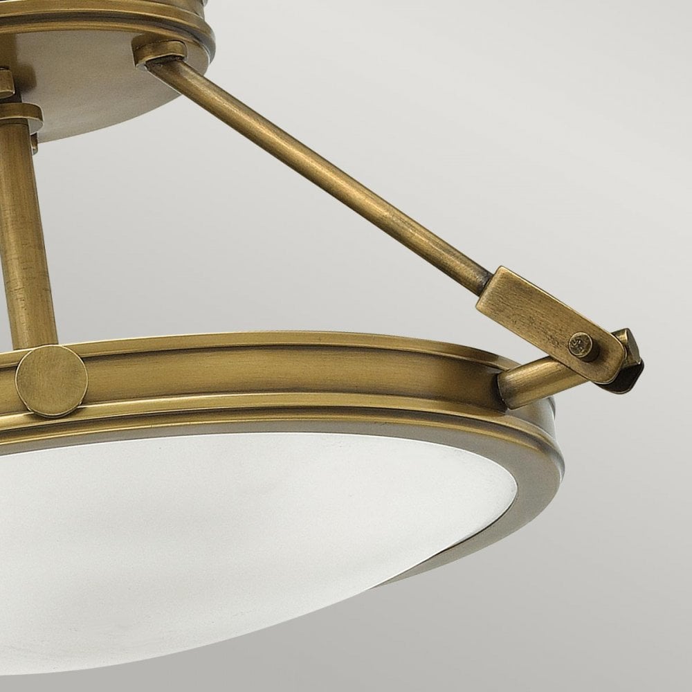 HK-COLLIER-SF-S Collier 3 Light Semi-Flush Heritage Brass