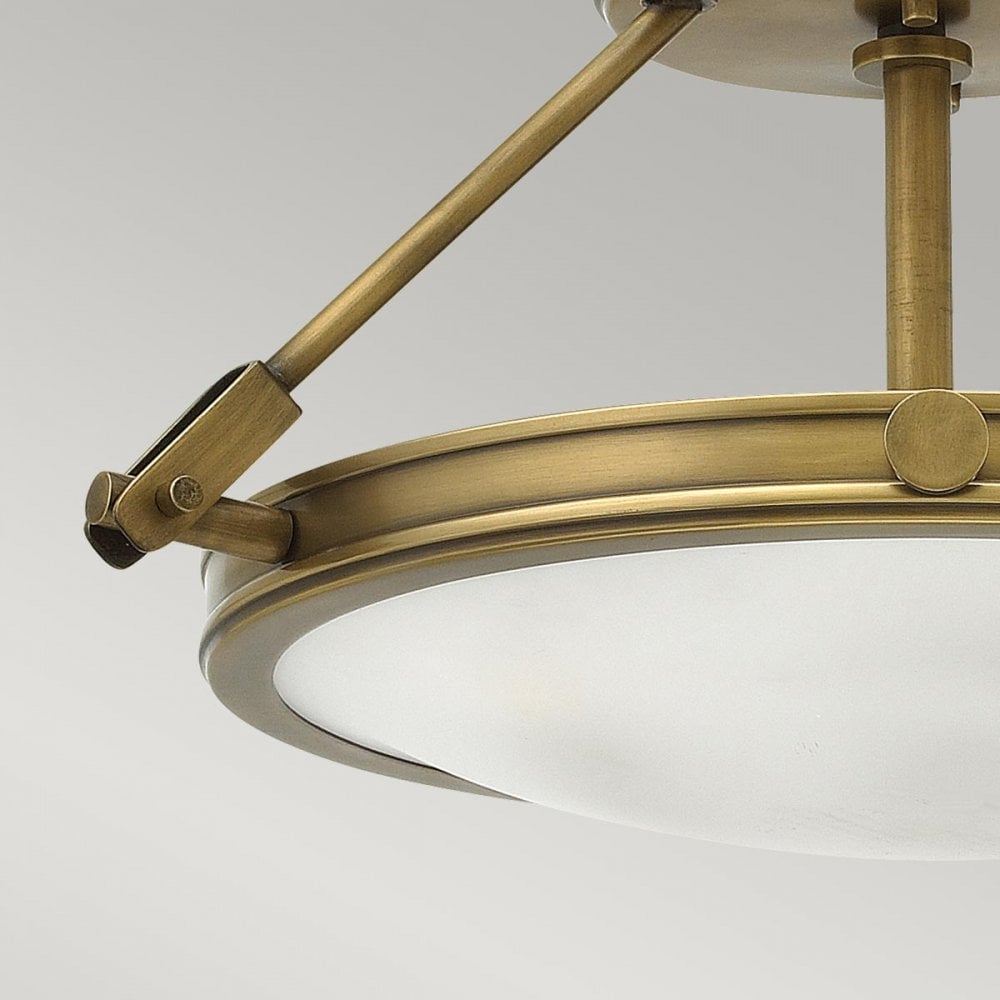 HK-COLLIER-SF-S Collier 3 Light Semi-Flush Heritage Brass