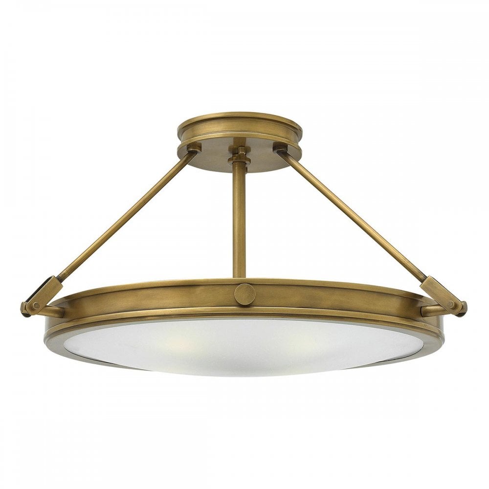HK-COLLIER-SF-M Collier 4 Light Large Semi-Flush Heritage Brass