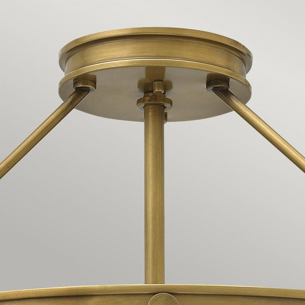 HK-COLLIER-SF-M Collier 4 Light Large Semi-Flush Heritage Brass