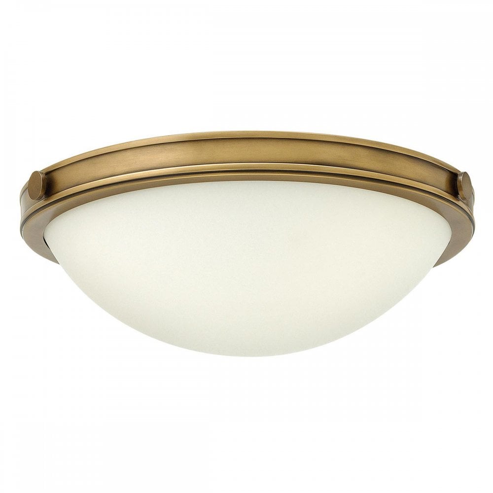 HK-COLLIER-F-S Collier 2 Light Small Flush Heritage Brass