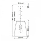 HK-FULTON-P Fulton 1 Light Pendant Bronze and Brass
