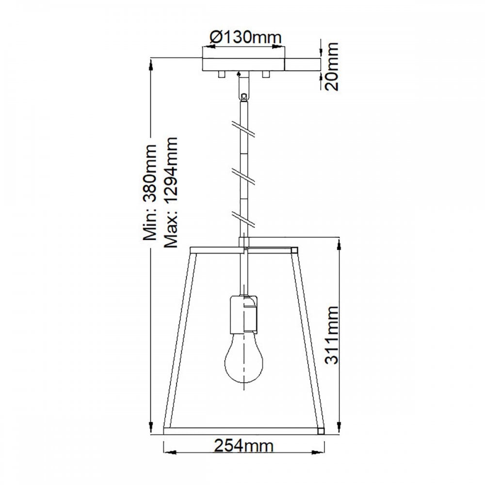 HK-FULTON-P Fulton 1 Light Pendant Bronze and Brass