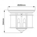 HK-GENTRY-F-PB Gentry 3 Light Flush Polished Brass