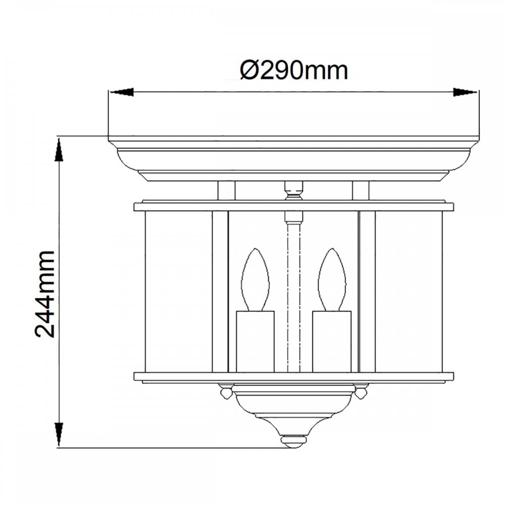 HK-GENTRY-F-PB Gentry 3 Light Flush Polished Brass