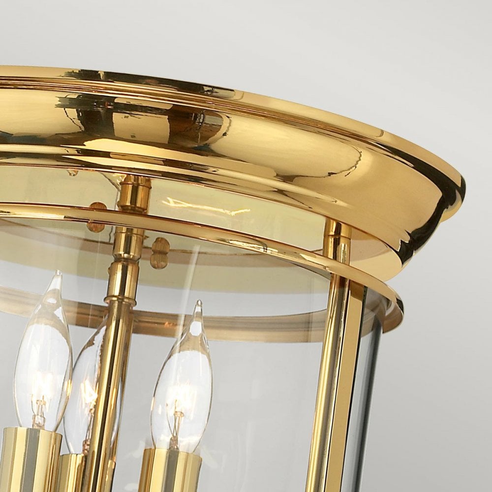 HK-GENTRY-F-PB Gentry 3 Light Flush Polished Brass