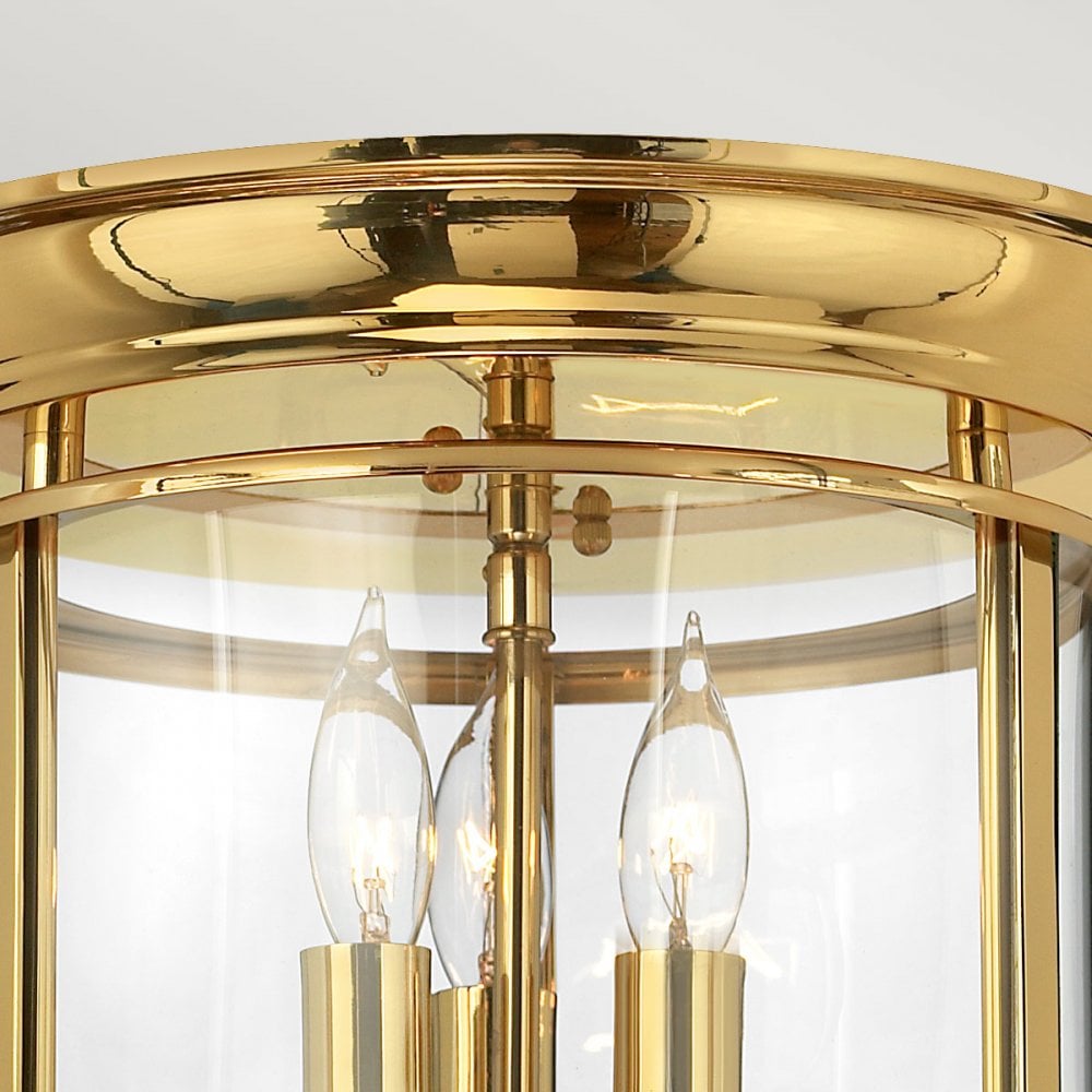 HK-GENTRY-F-PB Gentry 3 Light Flush Polished Brass