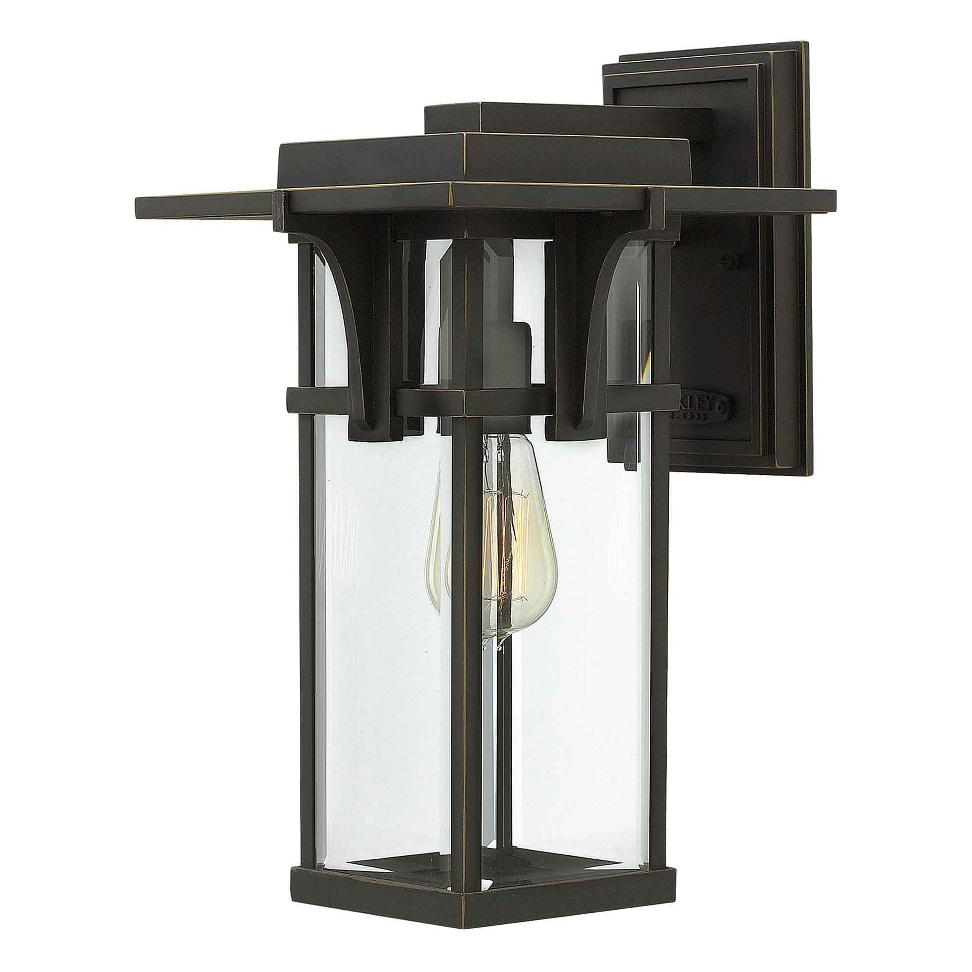 HK-MANHATTAN2-M Manhattan Outdoor 1 Light Medium Wall Lantern Oil Rubbed Bronze