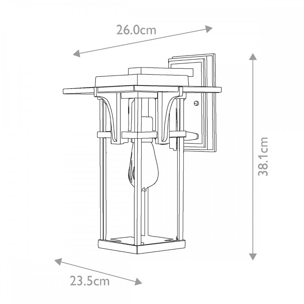 HK-MANHATTAN2-M Manhattan Outdoor 1 Light Medium Wall Lantern Oil Rubbed Bronze