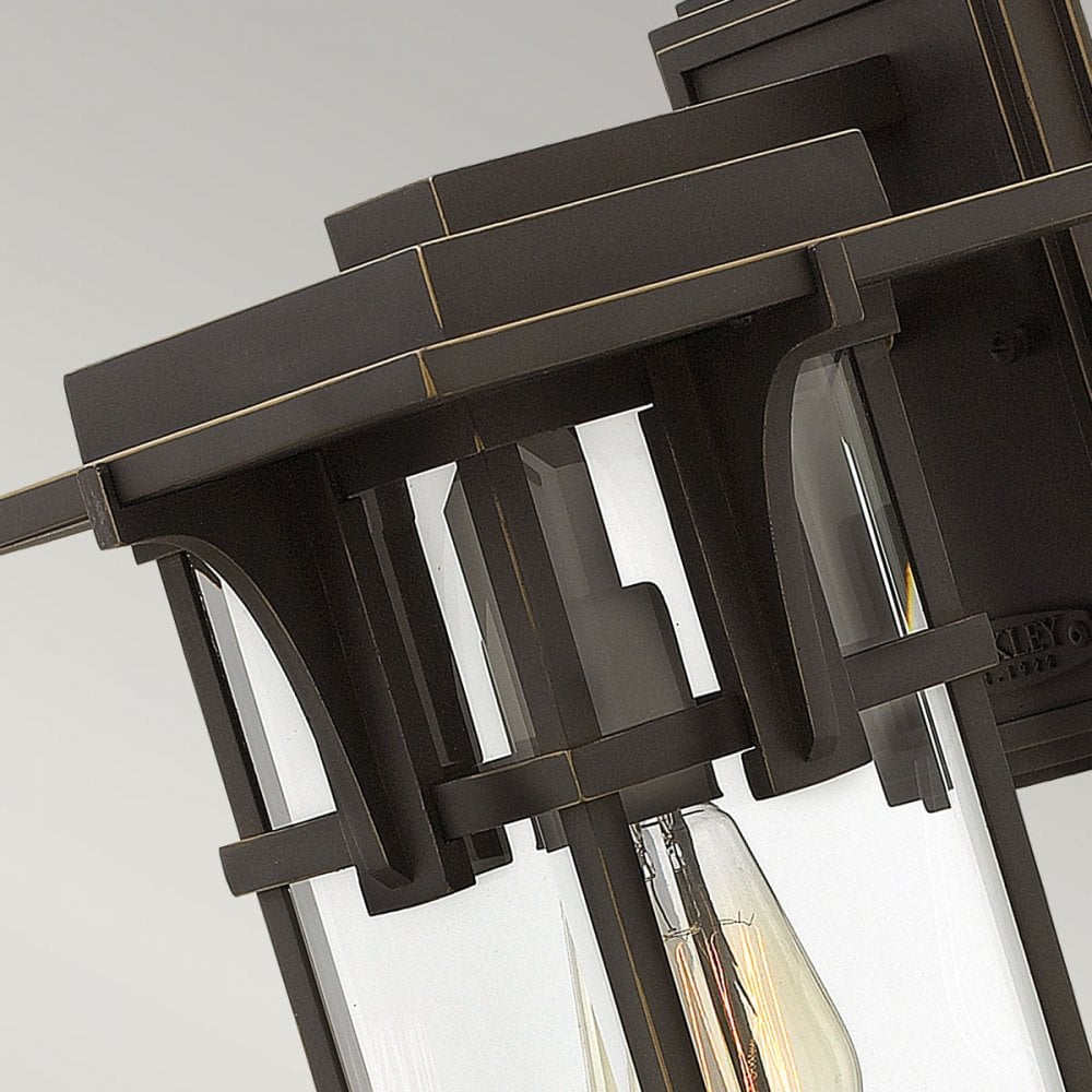 HK-MANHATTAN2-M Manhattan Outdoor 1 Light Medium Wall Lantern Oil Rubbed Bronze