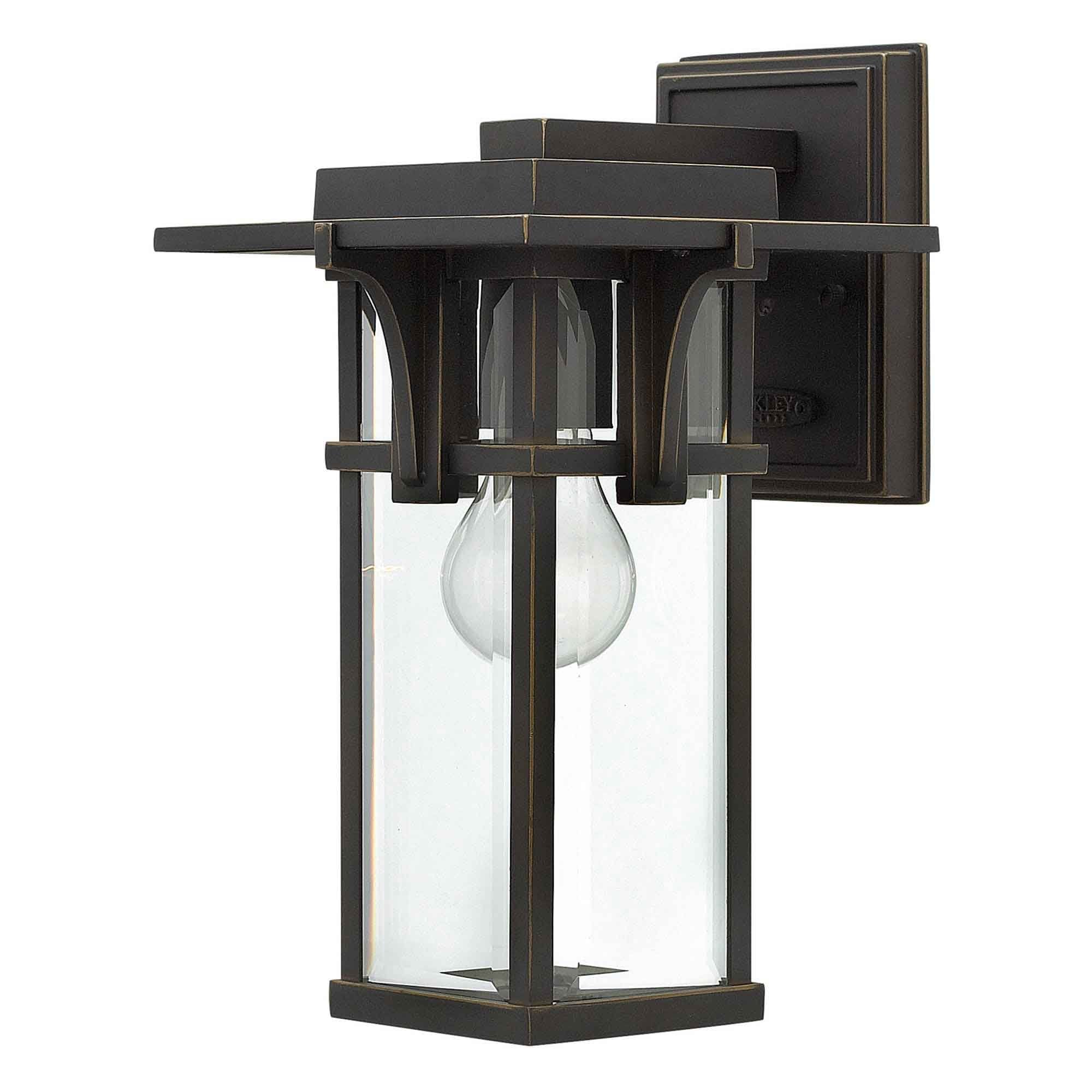 HK-MANHATTAN2-S Manhattan Outdoor 1 Light Small Wall Lantern Oil Rubbed Bronze