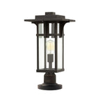 HK-MANHATTAN3-M Manhattan Outdoor 1 Light Pedestal Oil Rubbed Bronze