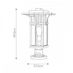HK-MANHATTAN3-M Manhattan Outdoor 1 Light Pedestal Oil Rubbed Bronze