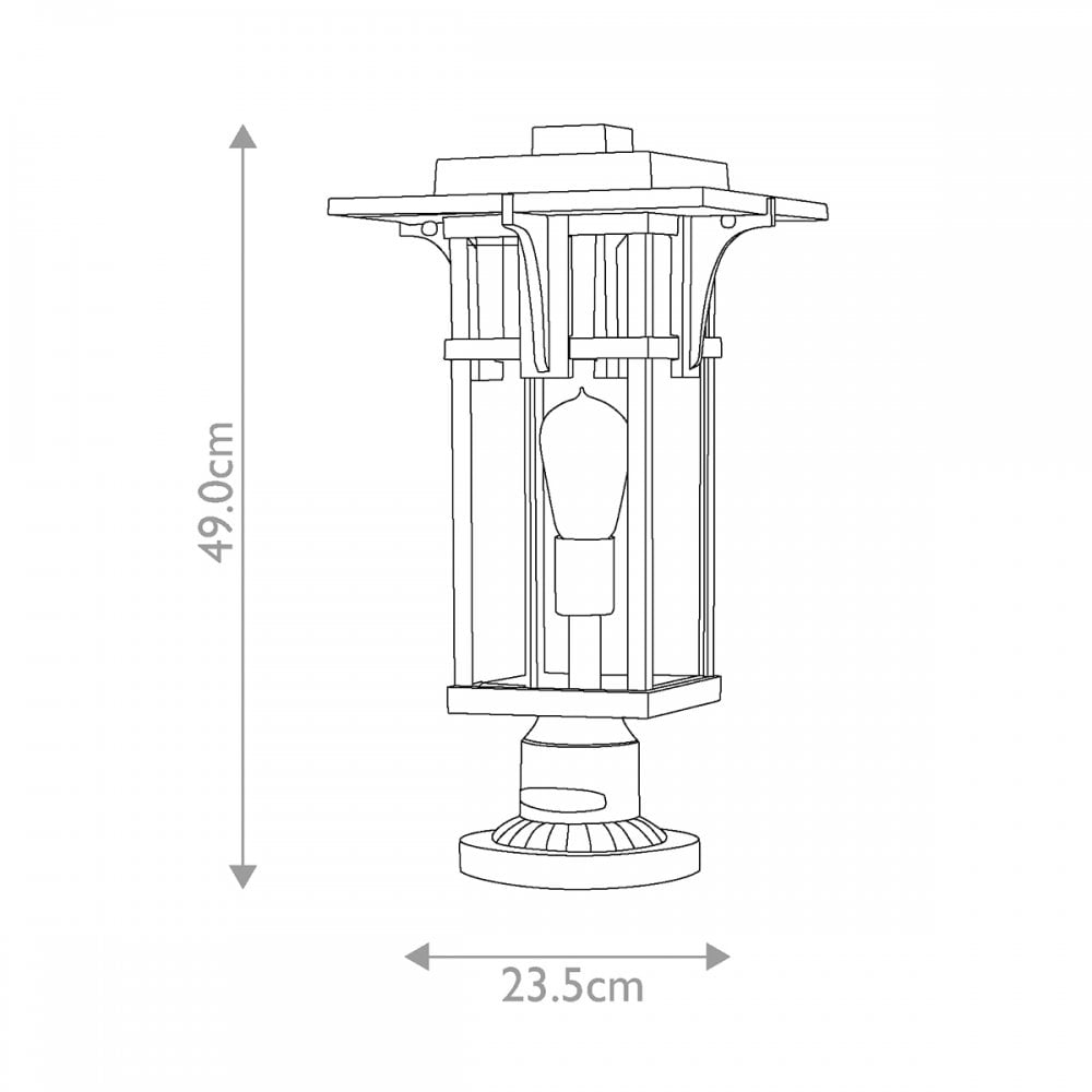HK-MANHATTAN3-M Manhattan Outdoor 1 Light Pedestal Oil Rubbed Bronze