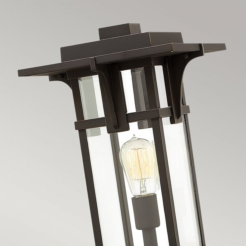 HK-MANHATTAN3-M Manhattan Outdoor 1 Light Pedestal Oil Rubbed Bronze