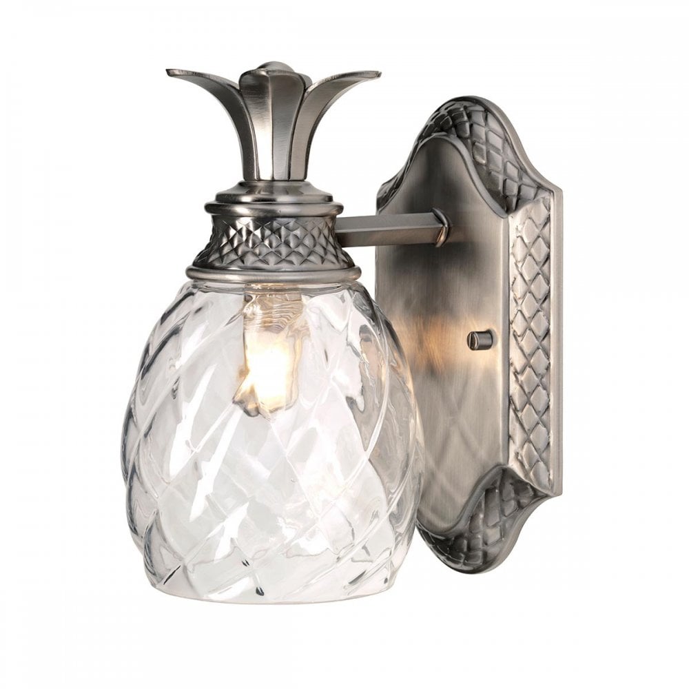 HK-PLANT-BATH-PL Plantation Bathroom 1 Light Wall Light Polished Antique Nickel