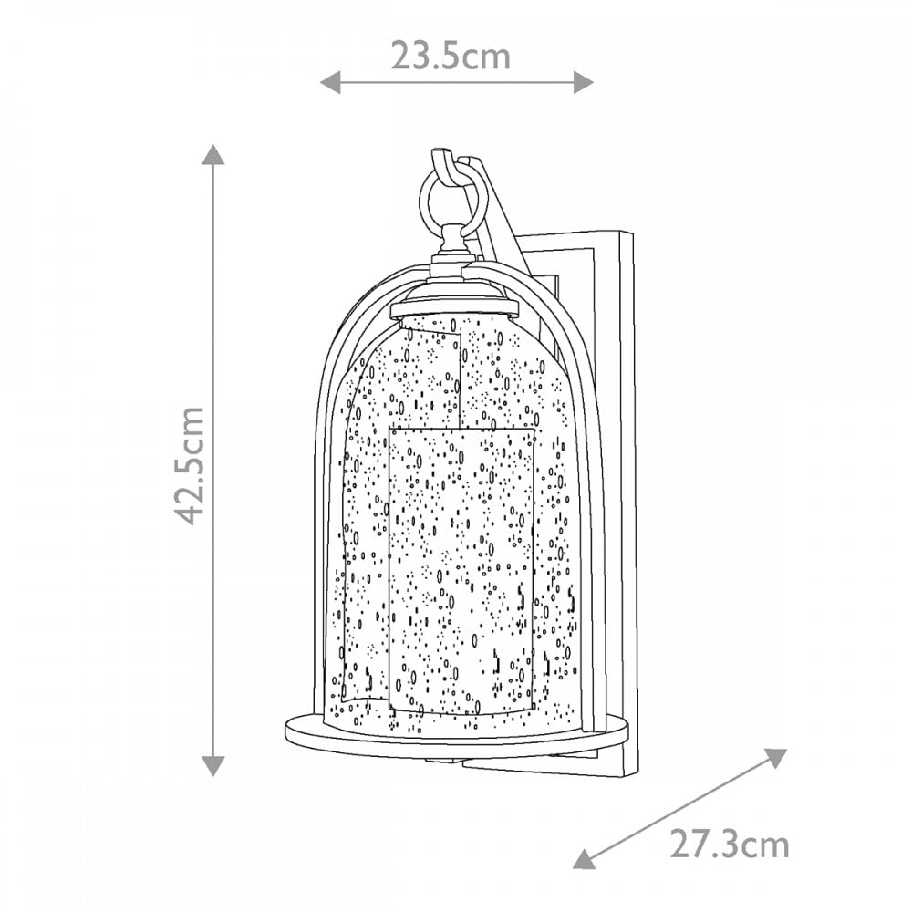 HK-QUINCY-M Quincy Outdoor 1 Light Medium Wall Lantern Oil Rubbed Bronze