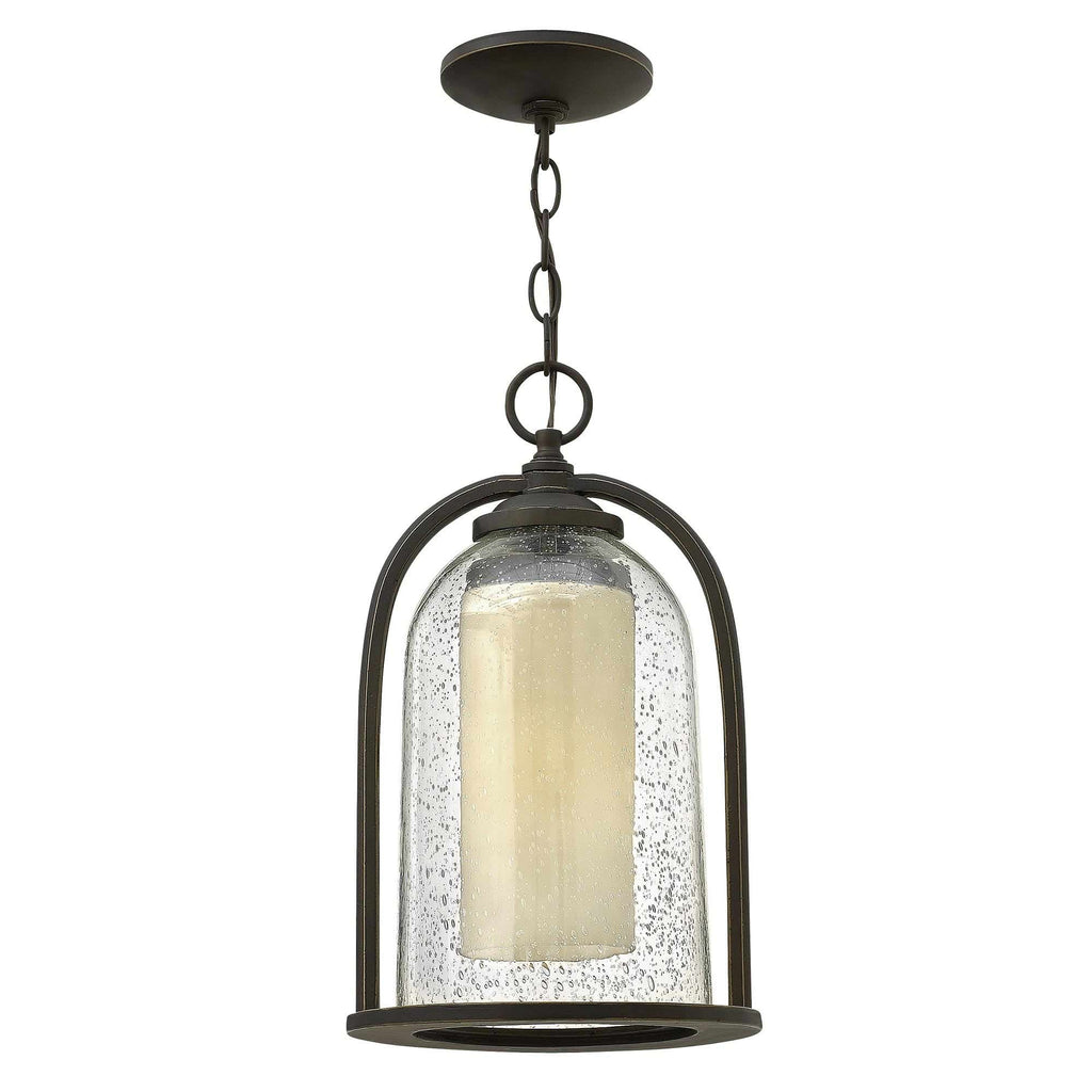 HK-QUINCY8-M Quincy Outdoor 1 Light Medium Chain Lantern Oil Rubbed Bronze