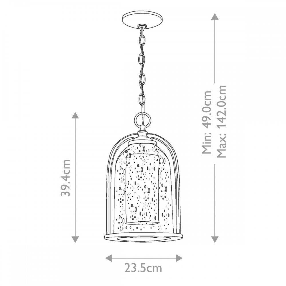 HK-QUINCY8-M Quincy Outdoor 1 Light Medium Chain Lantern Oil Rubbed Bronze