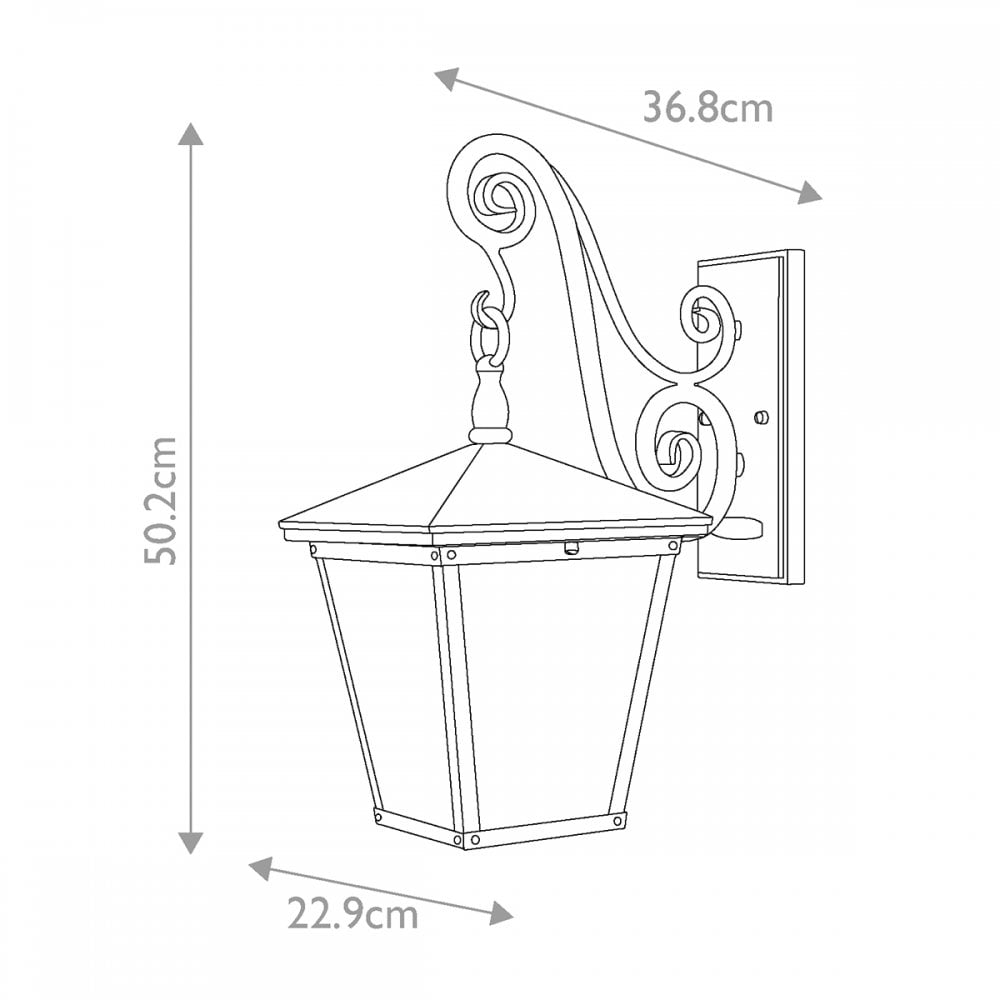 HK-TRELLIS2-M Trellis Outdoor 3 Light Medium Wall Lantern Regency Bronze