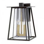 HK-WALKER2-L Walker Outdoor 2 Light Large Wall Lantern Buckeye Bronze with Heritage Brass